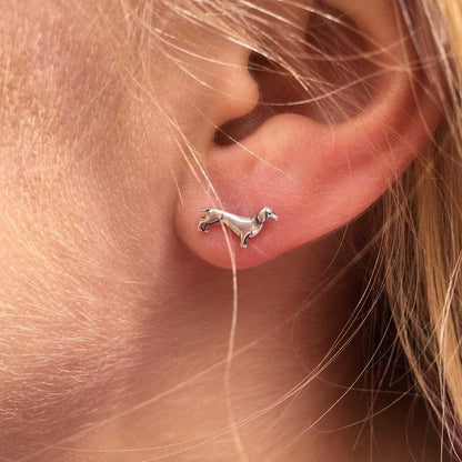 Dachshund Silver Earrings - Cotswold Jewellery