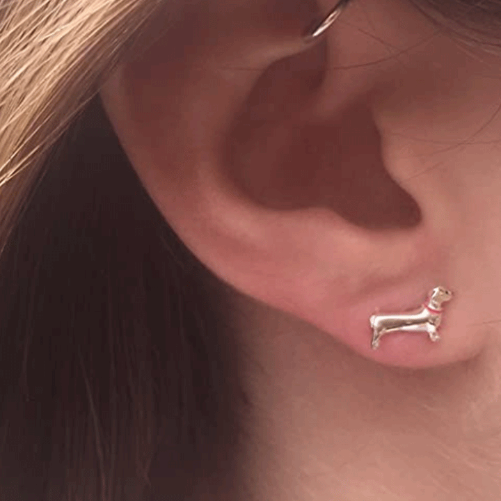 Dachshund Sterling Silver Earrings - Cotswold Jewellery