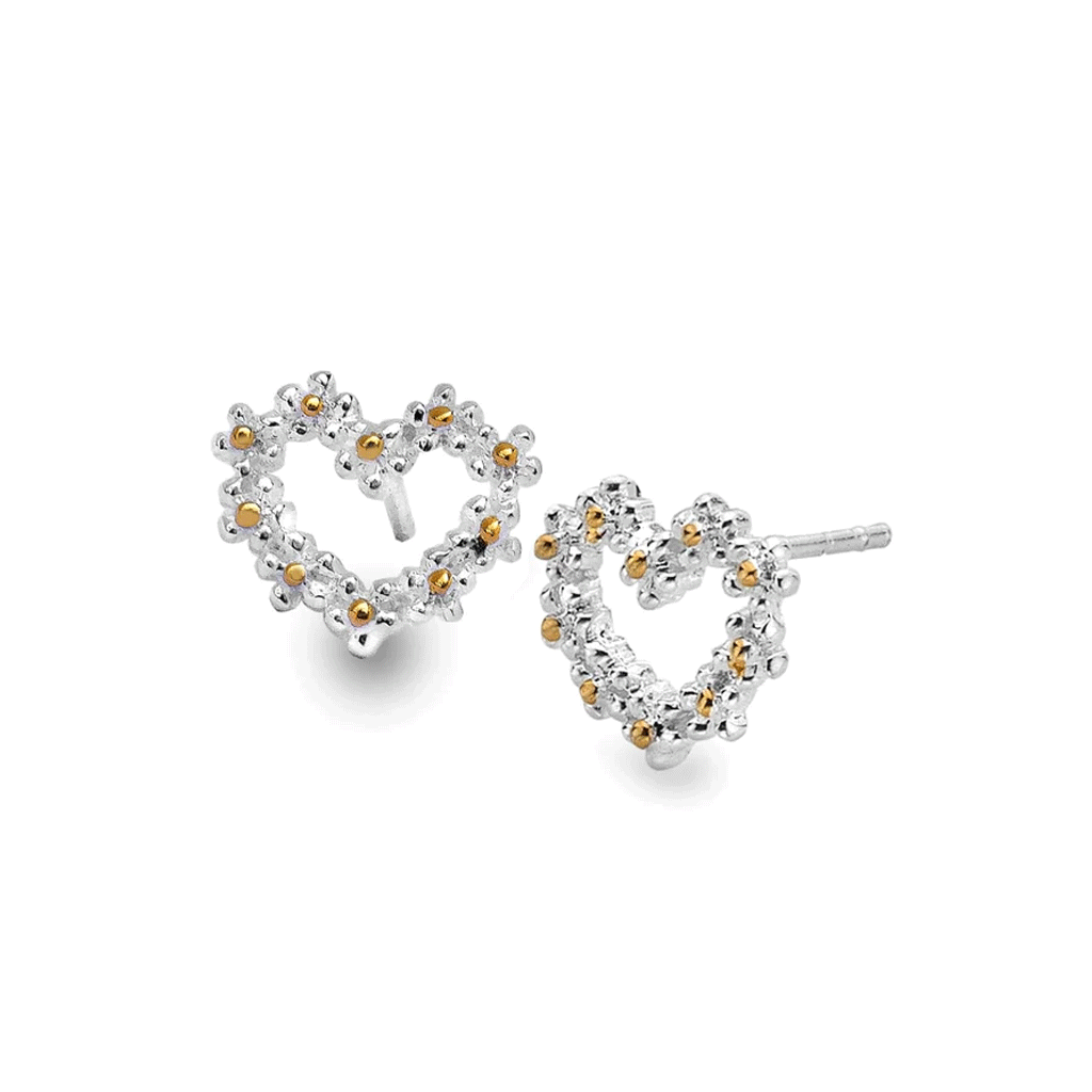 Daisy Heart Earrings - Cotswold Jewellery