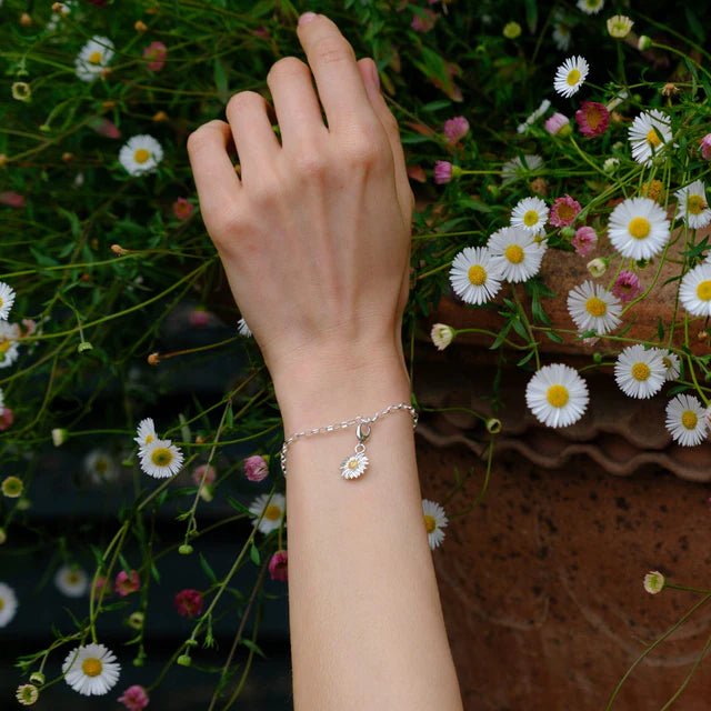 Daisy Recycled Sterling Silver Charm - Cotswold Jewellery