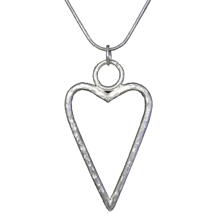 Designer Large Silver Heart Necklace - Cotswold Jewellery