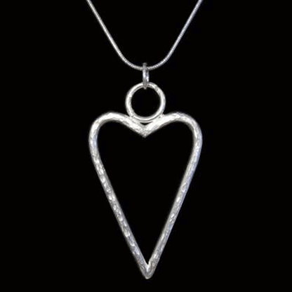 Designer Large Silver Heart Necklace - Cotswold Jewellery