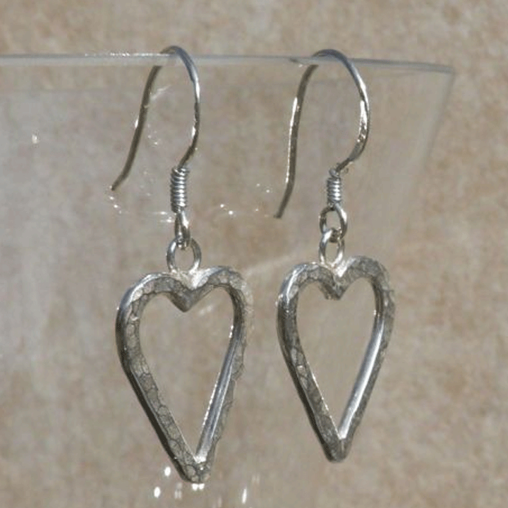 Designer Sterling Silver Heart Earrings - Cotswold Jewellery