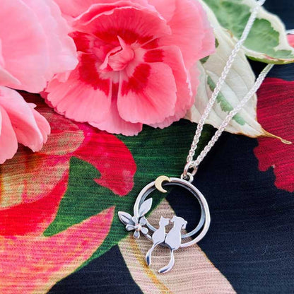 Cat & Dog Moonlight Handmade Necklace