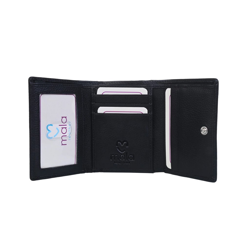 Dog Trifold Small Leather Purse Black - Cotswold Jewellery