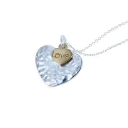 Hammered Double Heart Necklace