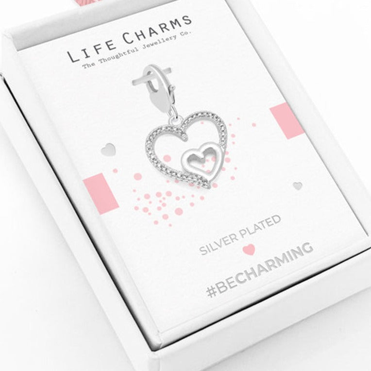 Double Heart Charm - Cotswold Jewellery
