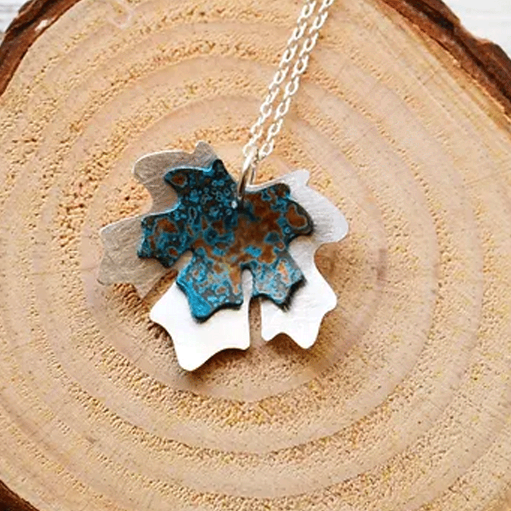 Double Maple Leaf Necklace - Cotswold Jewellery