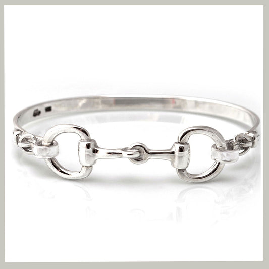 double snaffle bangle with detail on white background