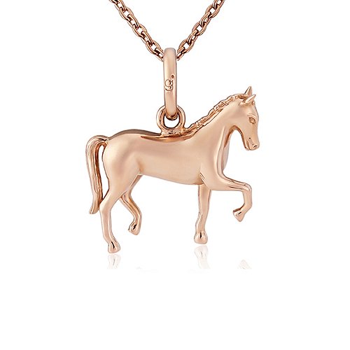 Dressage Horse Rose Gold Necklace - Cotswold Jewellery