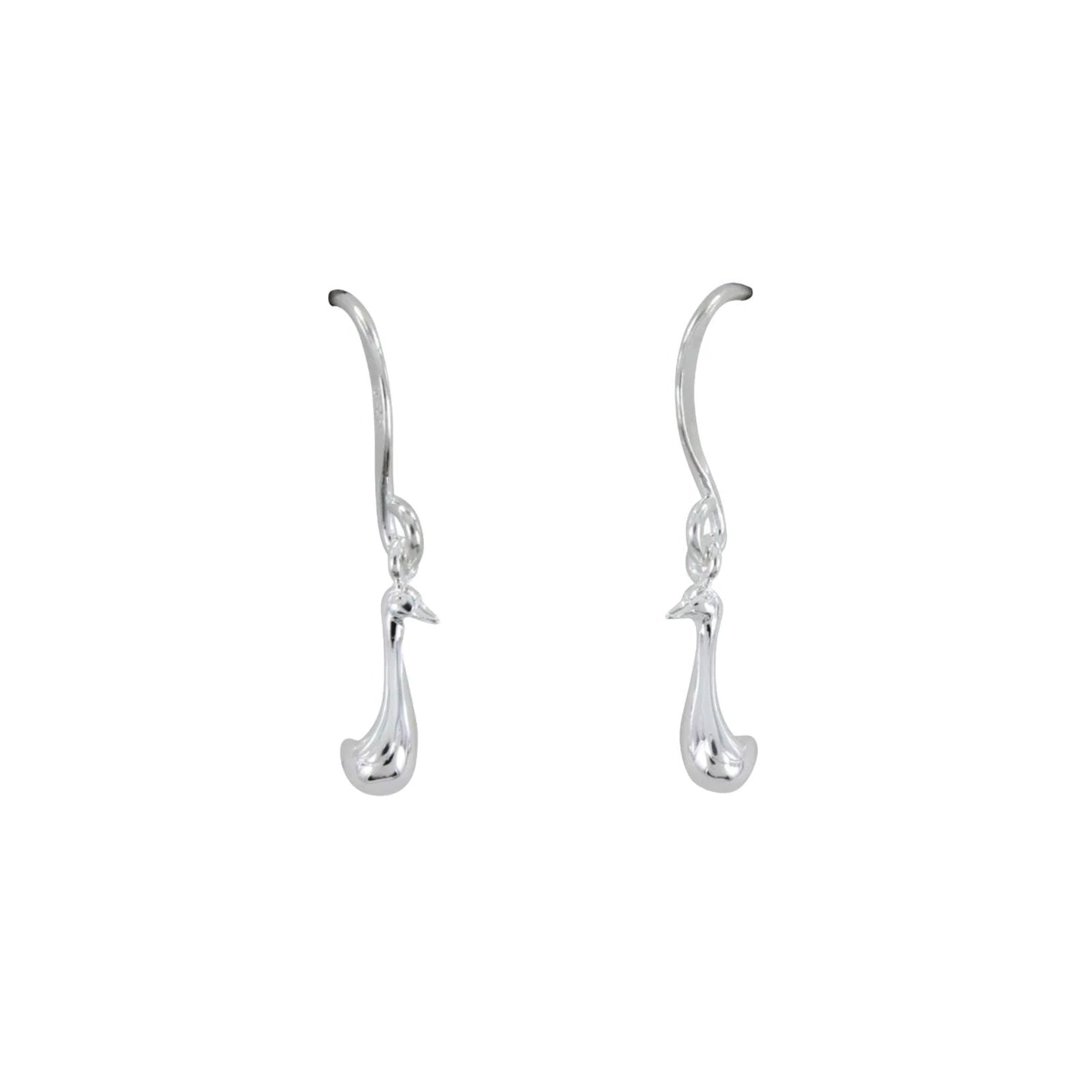 Duck Recycled Sterling Silver Drop Earrings - Cotswold Jewellery