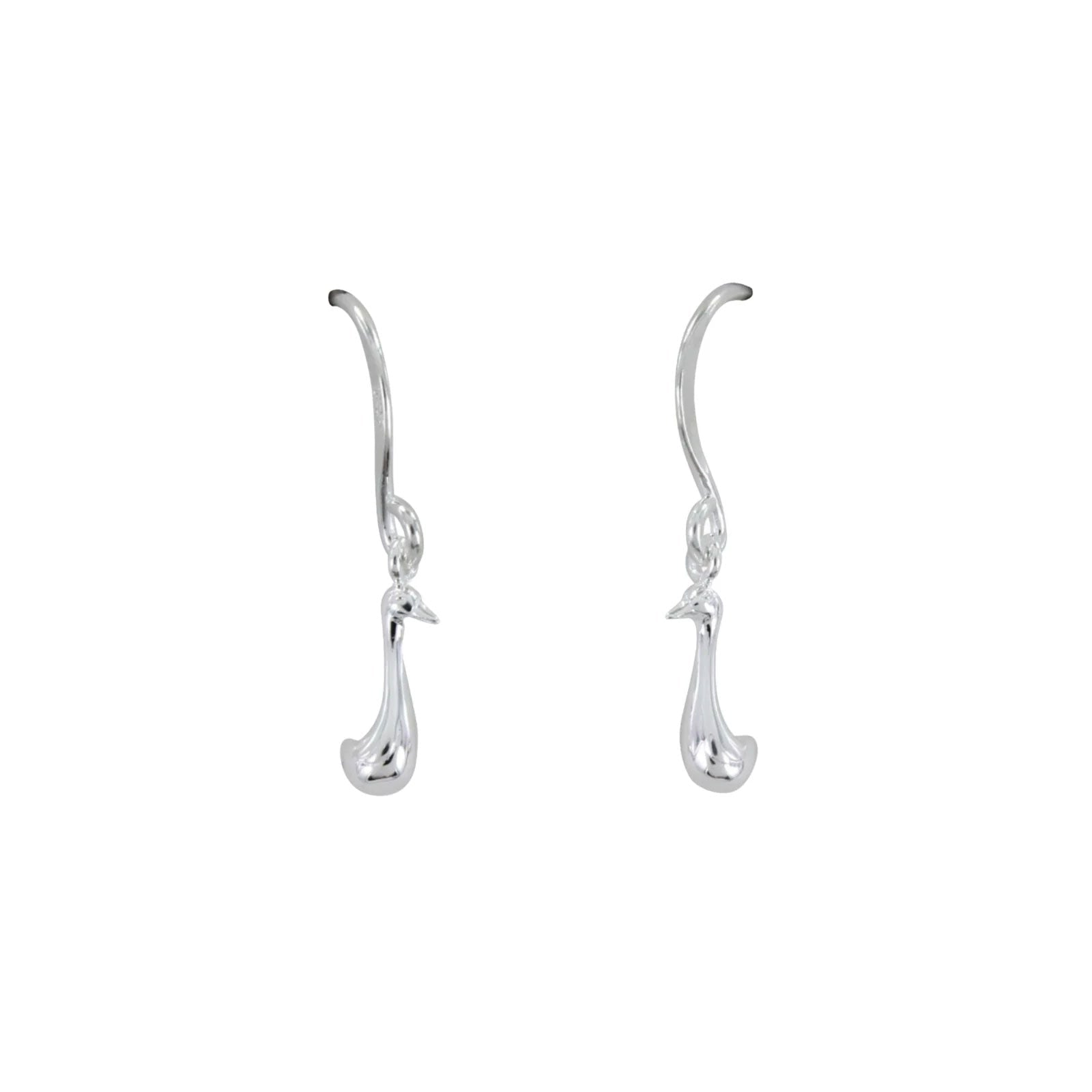 Duck Recycled Sterling Silver Drop Earrings - Cotswold Jewellery