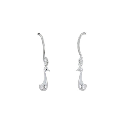 Duck Recycled Sterling Silver Drop Earrings - Cotswold Jewellery