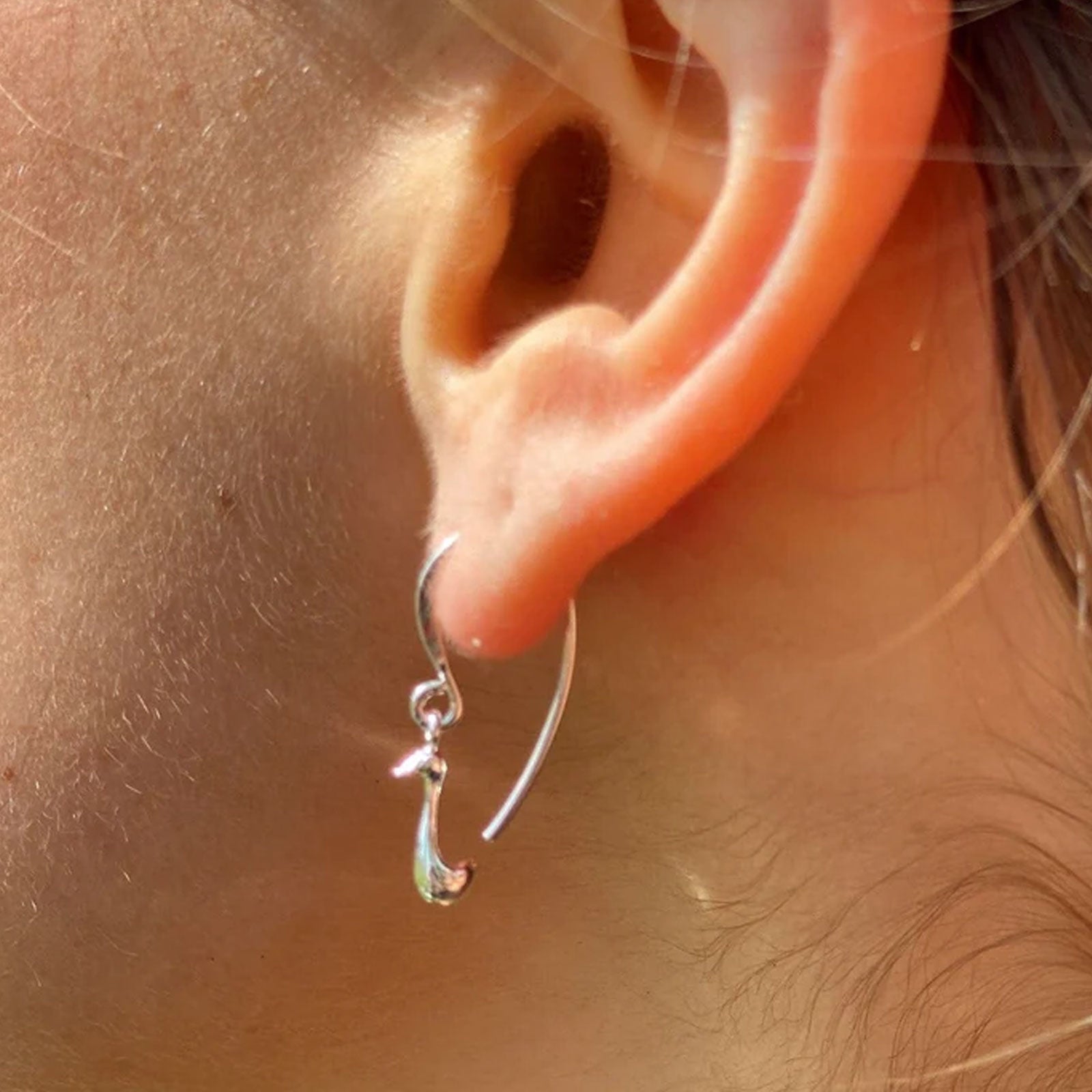 Duck Recycled Sterling Silver Drop Earrings - Cotswold Jewellery