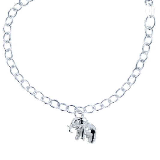 Recycled Silver Elephant Charm Bracelet