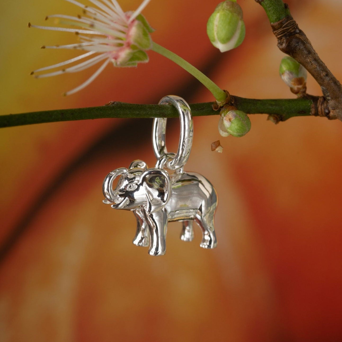 Elephant Recycled Sterling Silver Charm - Cotswold Jewellery