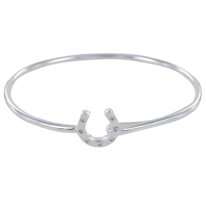 Equestrian Horseshoe Sterling Silver Bangle - Cotswold Jewellery