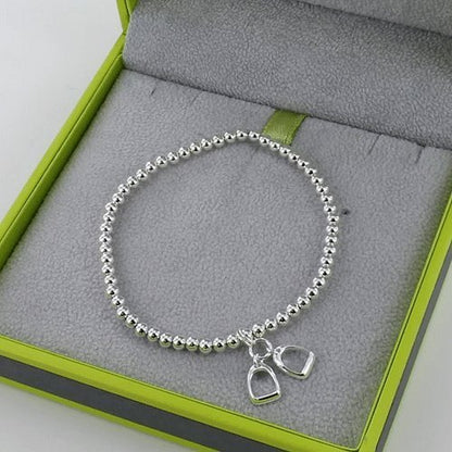Equestrian Stirrups Sterling Silver Bracelet - Cotswold Jewellery