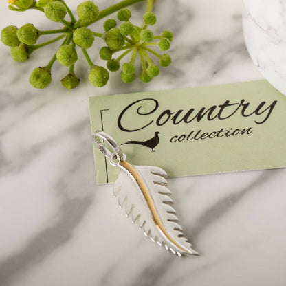 Feather Recycled Sterling Silver Charm - Cotswold Jewellery