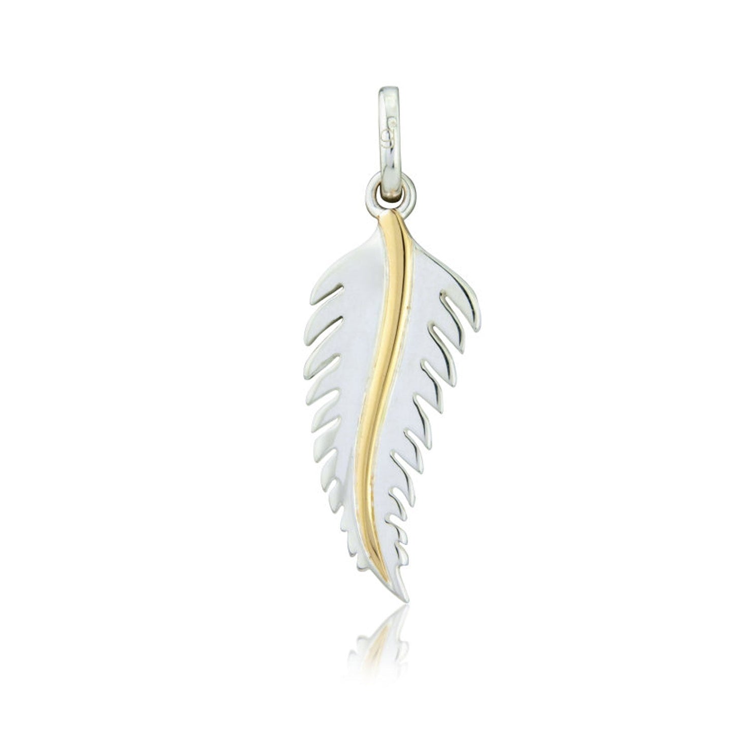 Feather Recycled Sterling Silver Charm - Cotswold Jewellery
