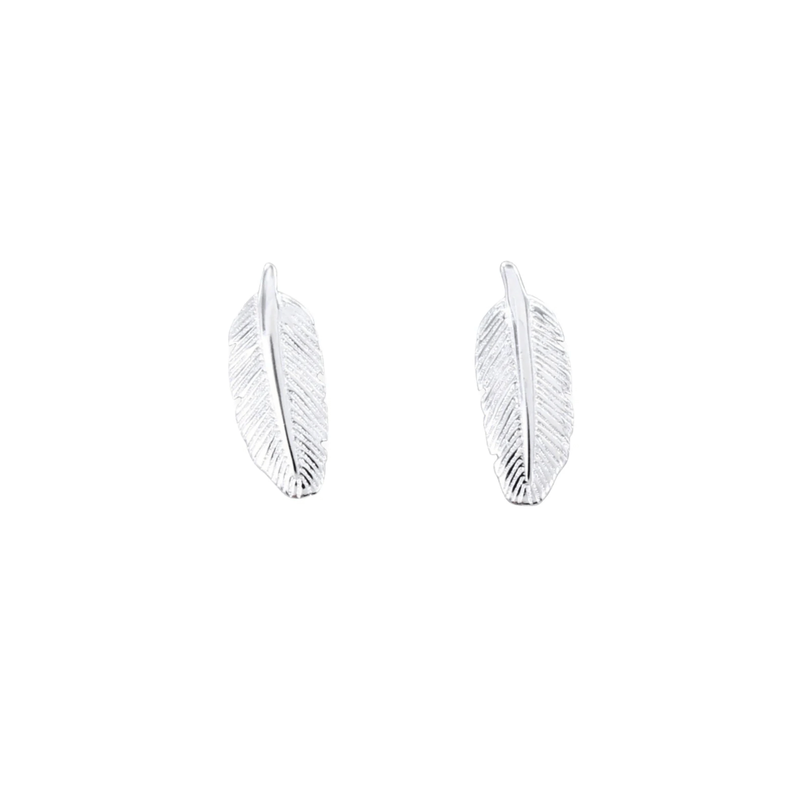 Feather Sterling Silver Stud Earrings - Cotswold Jewellery