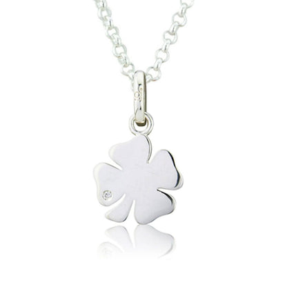 Four Leaf Clover Recycled Sterling Silver Necklace - Cotswold Jewellery