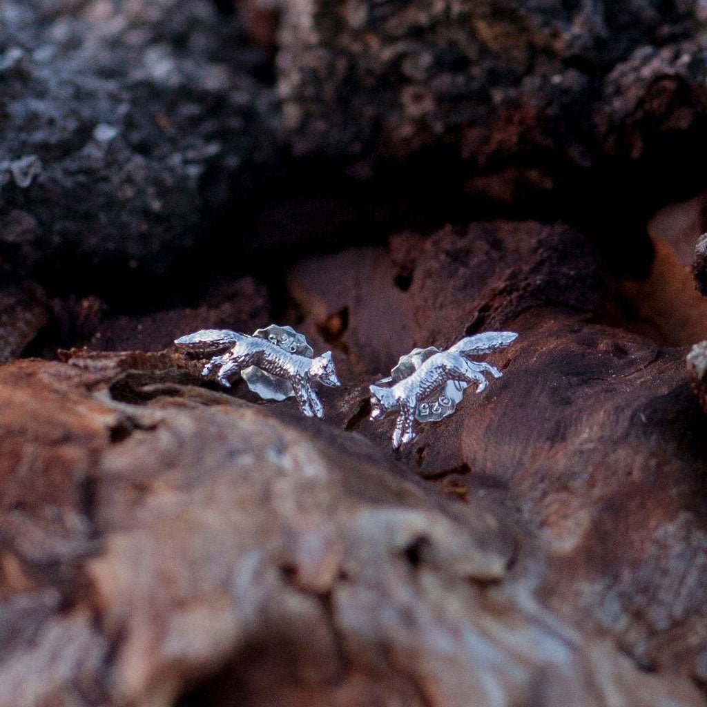 Fox Recycled Sterling Silver Earrings - Cotswold Jewellery
