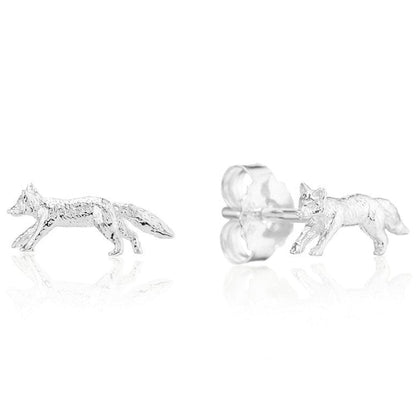 Fox Recycled Sterling Silver Earrings - Cotswold Jewellery