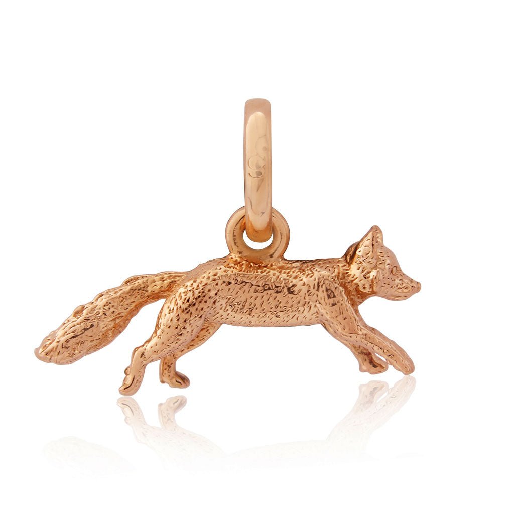 Fox Rose Gold Charm - Cotswold Jewellery
