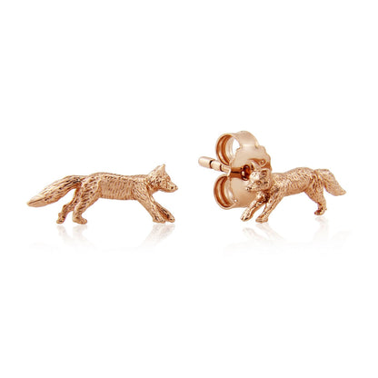 Fox Rose Gold Earrings - Cotswold Jewellery