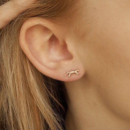 Fox Rose Gold Earrings - Cotswold Jewellery