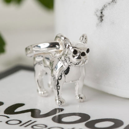 French Bulldog Recycled Sterling Silver Charm - Cotswold Jewellery
