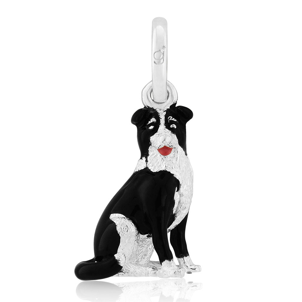Gemma J Border Collie Dog Sterling Silver Charm - Cotswold Jewellery