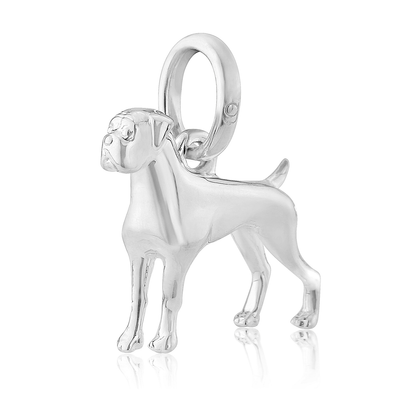 boxer dog charm on white background