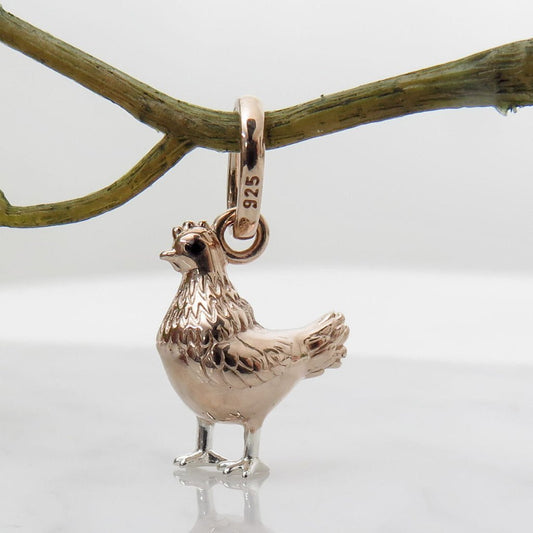 Gemma J Chicken Rose Gold Charm - Cotswold Jewellery