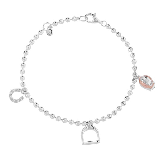 Gemma J Equestrian Beaded Sterling Silver Bracelet - Cotswold Jewellery
