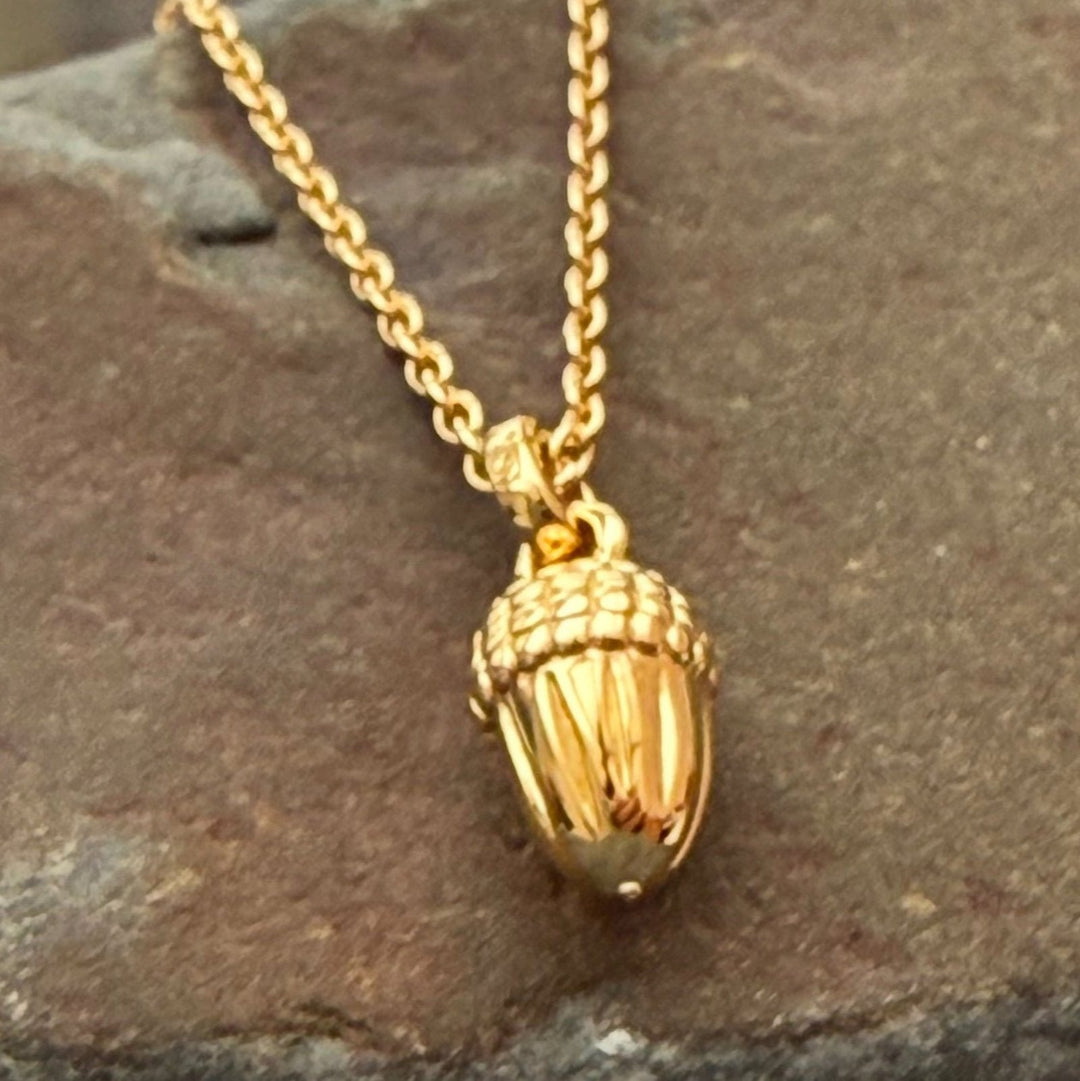 Gemma J Golden Acorn Necklace - Cotswold Jewellery