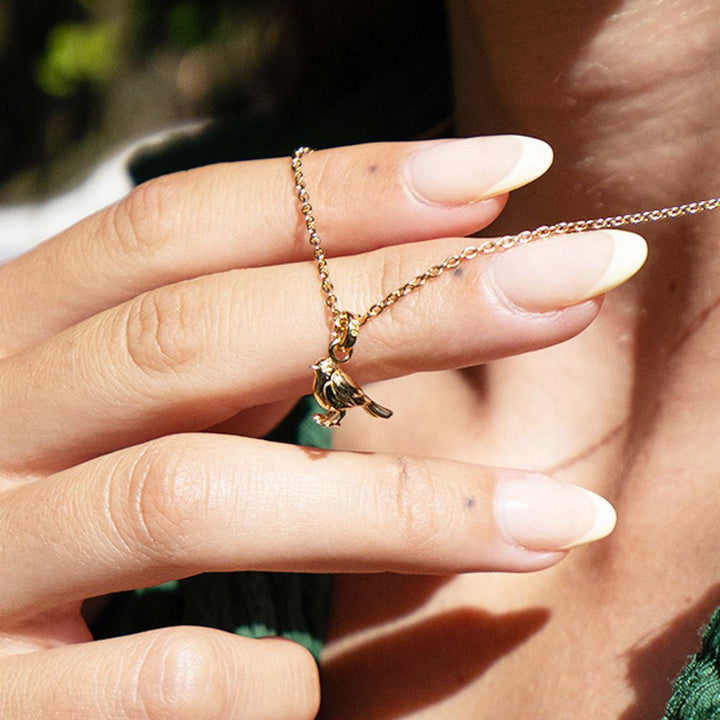 Gemma J Golden Robin Necklace - Cotswold Jewellery