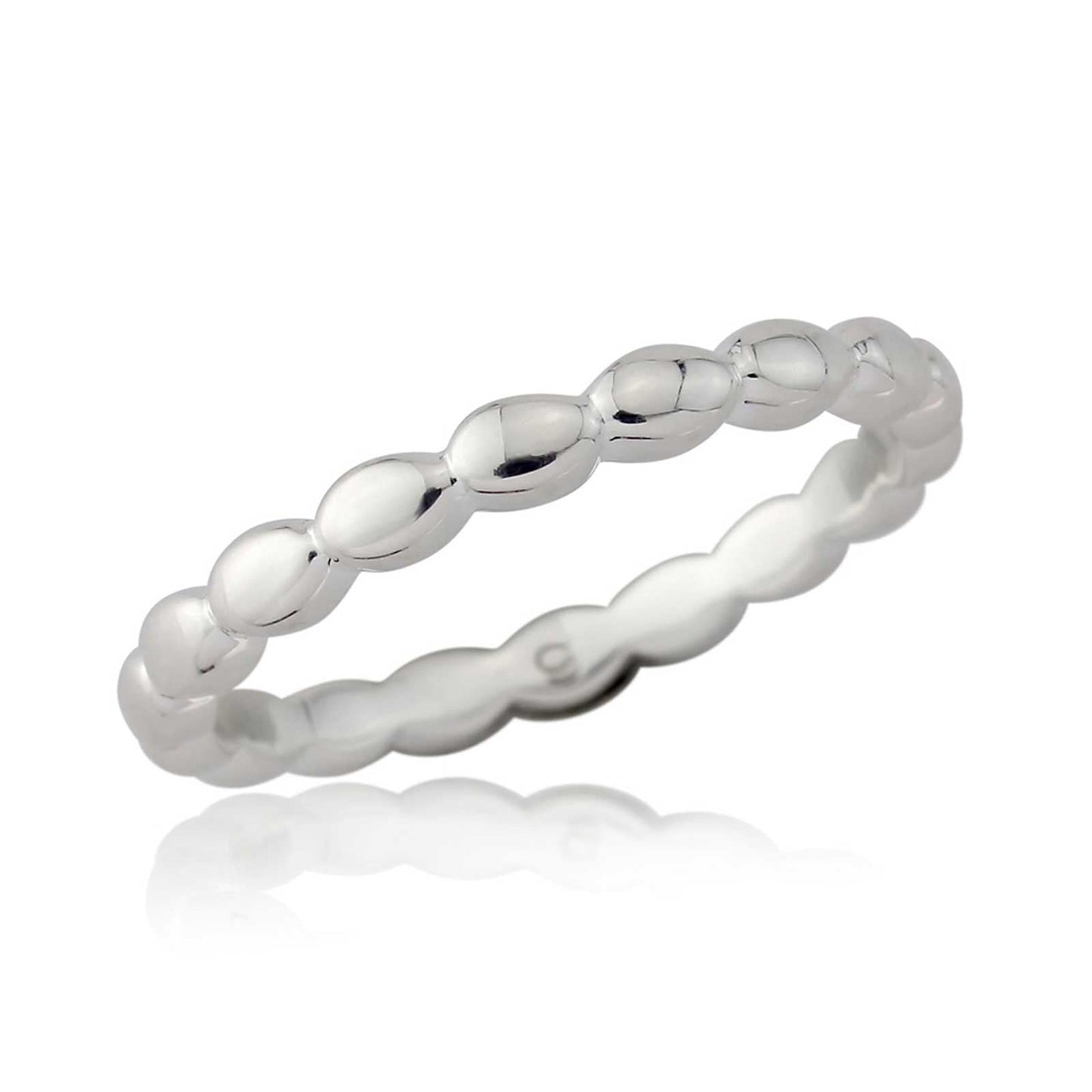 Gemma J Pebbled Eternity Sterling Silver Ring - Cotswold Jewellery