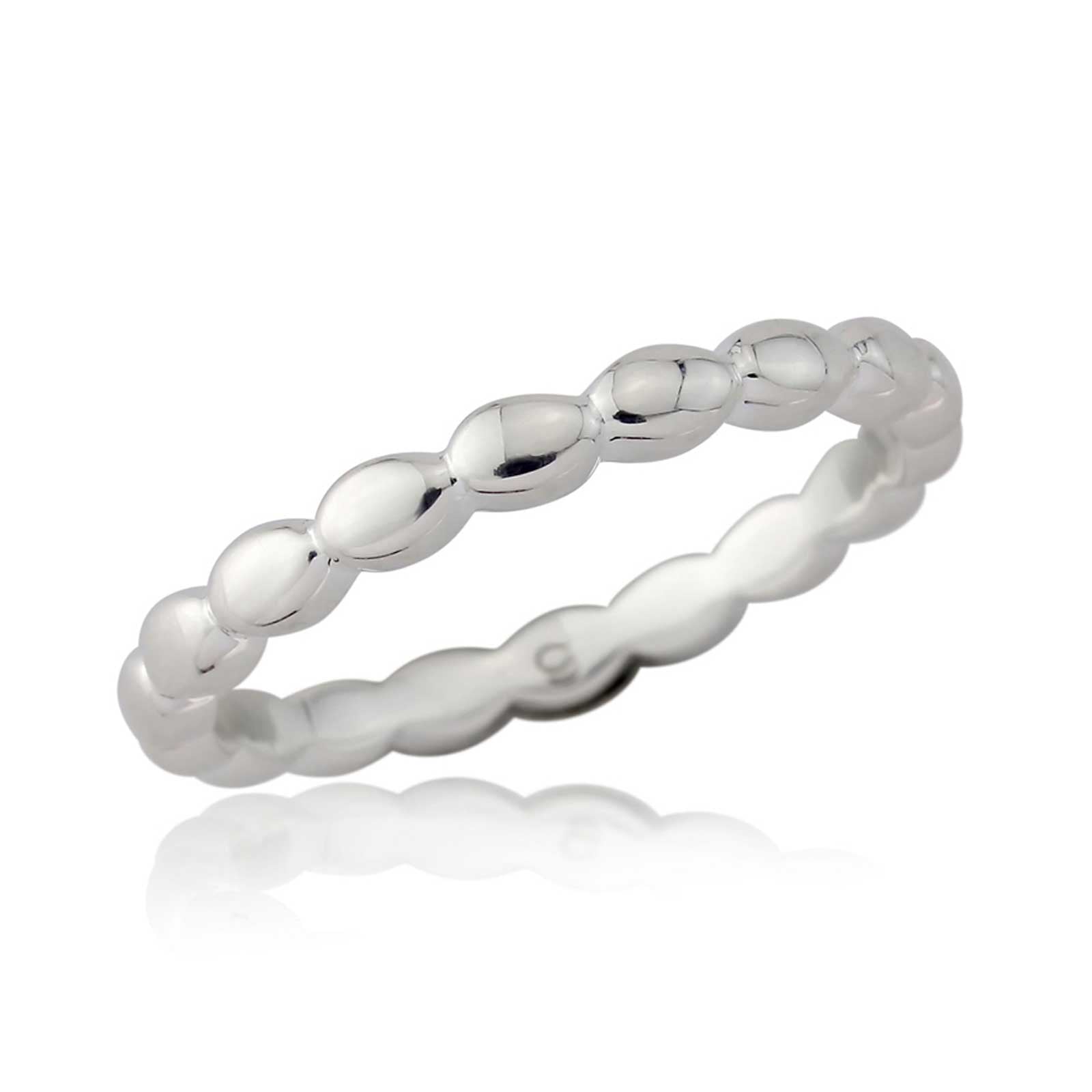 Gemma J Pebbled Eternity Sterling Silver Ring - Cotswold Jewellery