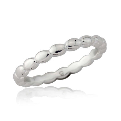 Gemma J Pebbled Eternity Sterling Silver Ring - Cotswold Jewellery