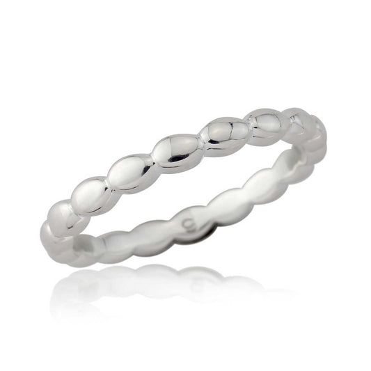 Gemma J Pebbled Eternity Sterling Silver Ring - Cotswold Jewellery