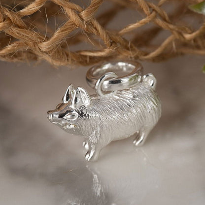 Gemma J Perfect Pig Silver Charm - Cotswold Jewellery