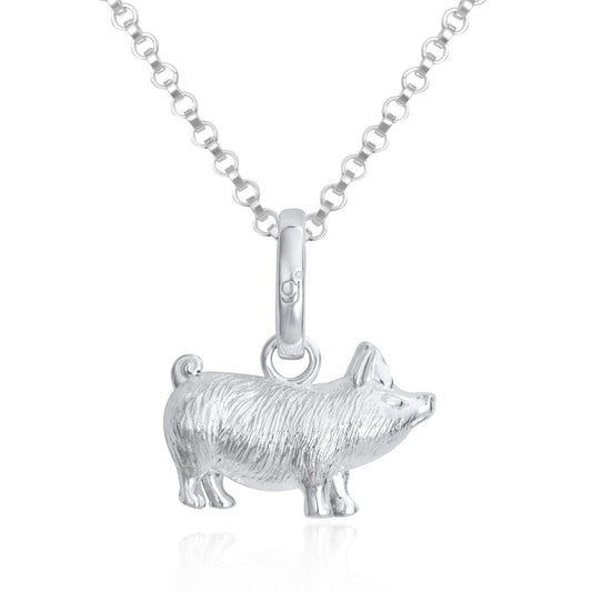 Gemma J Perfect Pig Silver Necklace - Cotswold Jewellery