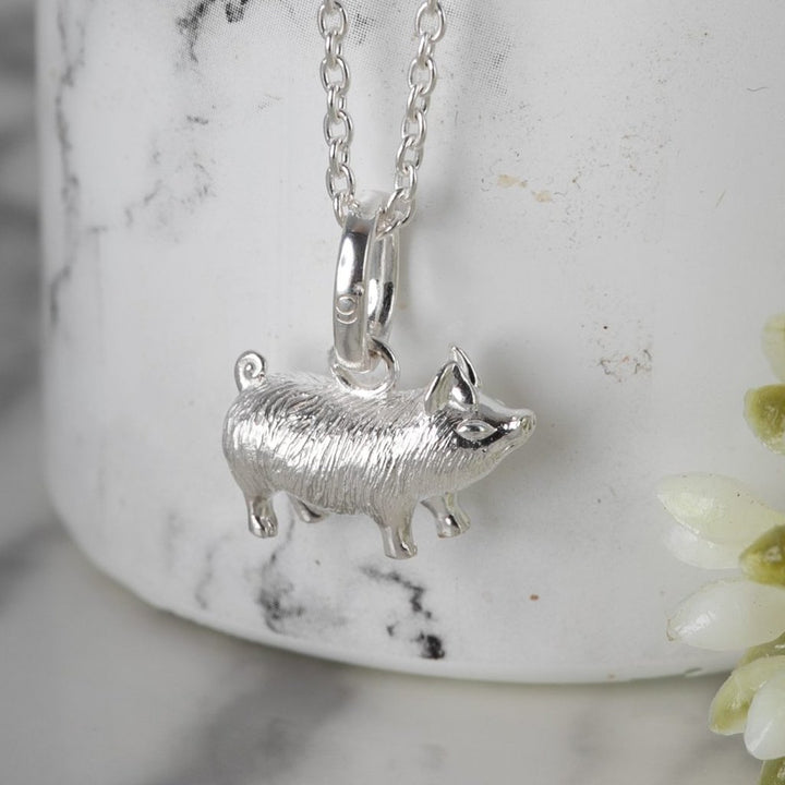 Gemma J Perfect Pig Silver Necklace - Cotswold Jewellery