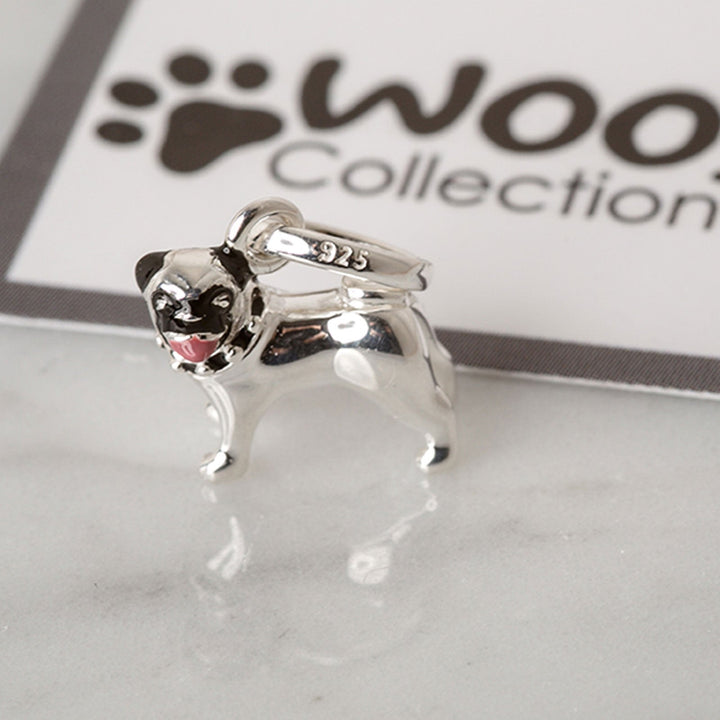 Gemma J Pug Sterling Silver Charm - Cotswold Jewellery