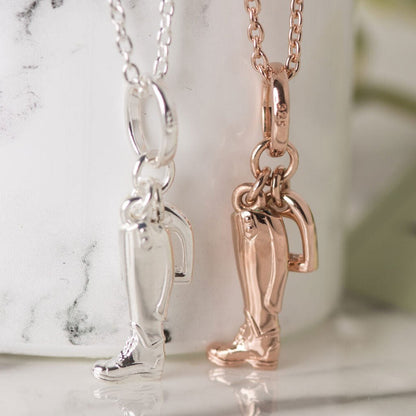 Gemma J Riding Boot & Stirrup Rose Gold Necklace - Cotswold Jewellery