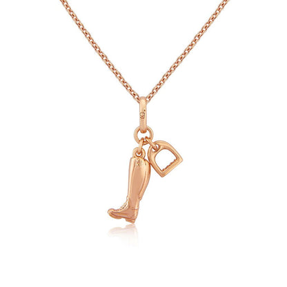 Gemma J Riding Boot & Stirrup Rose Gold Necklace - Cotswold Jewellery