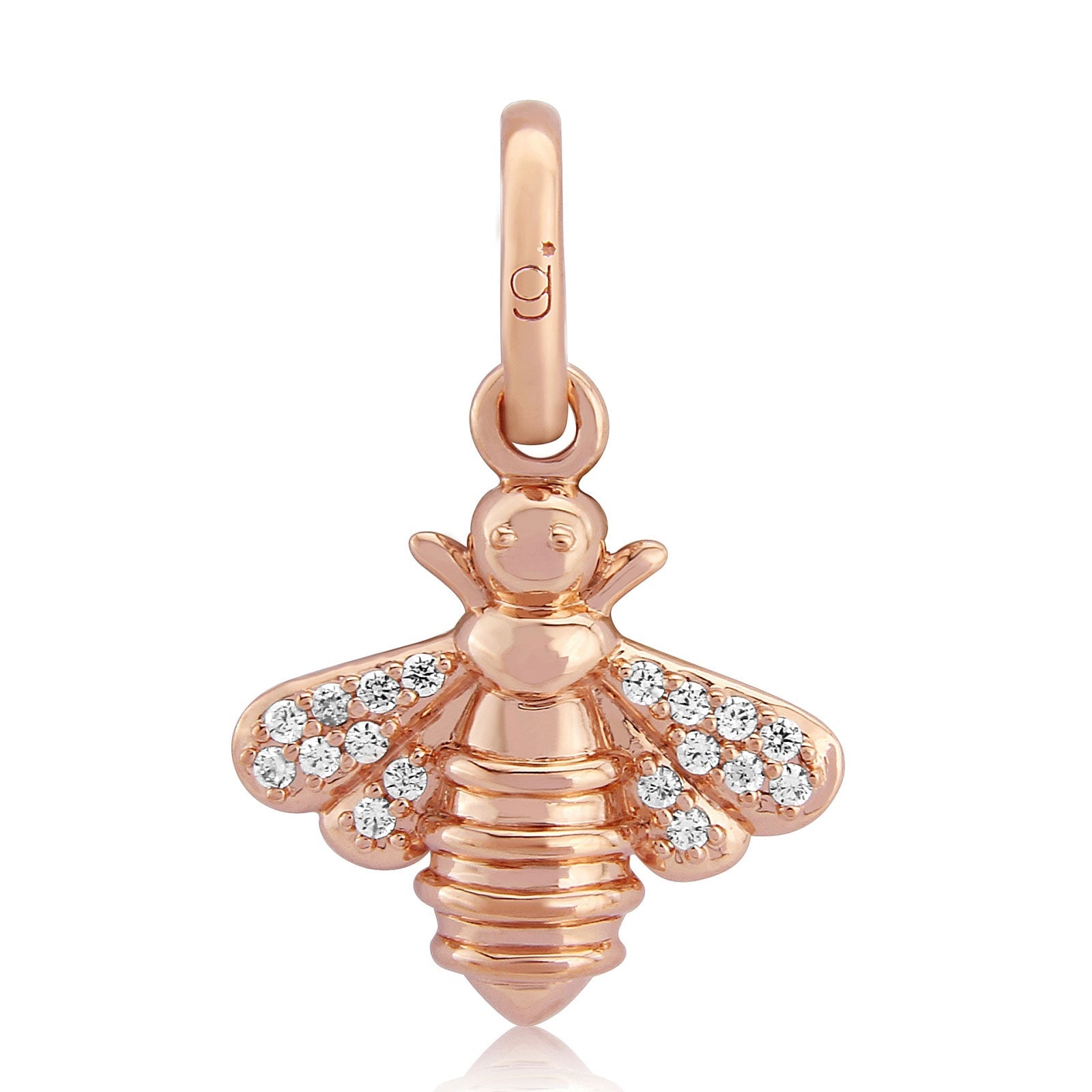 Gemma J Rose Gold Sparkly Bee Charm - Cotswold Jewellery