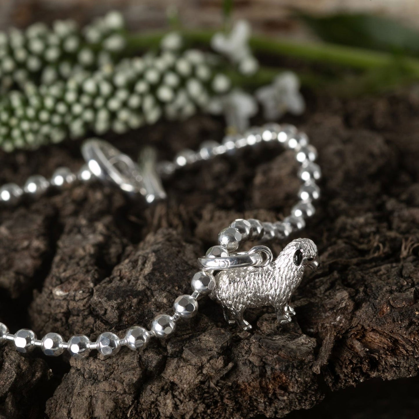 Gemma J Sheep Sterling Silver Charm - Cotswold Jewellery